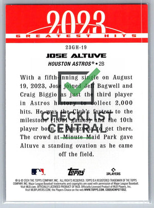 2024 Topps '23 Greatest Hits Jose Altuve #23GH19