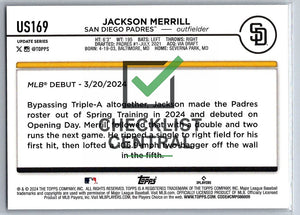 2024 Topps Update Jackson Merrill #US169