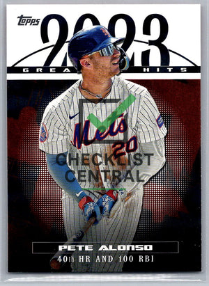 2024 Topps '23 Greatest Hits Pete Alonso #23GH21