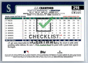 2025 Topps J.P. Crawford #298
