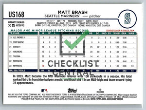 2024 Topps Update Yellow Matt Brash #US168