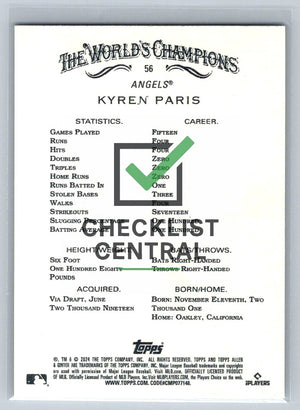 2024 Topps Allen & Ginter Kyren Paris #56