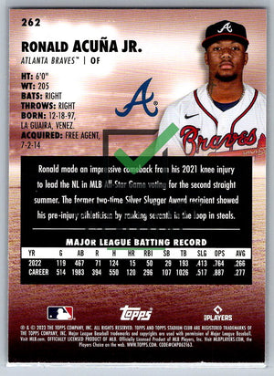 2023 Topps Stadium Club Ronald Acuña Jr. #262