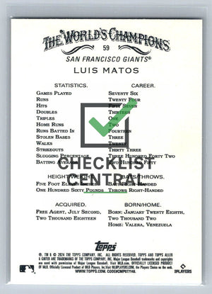 2024 Topps Allen & Ginter Luis Matos #59 RC