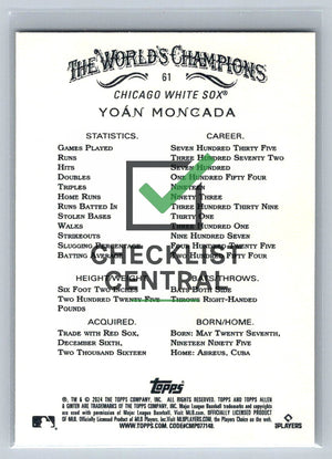 2024 Topps Allen & Ginter Yoan Moncada #61