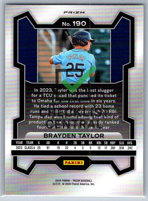 2024 Panini Prizm Prizms Silver Brayden Taylor #190