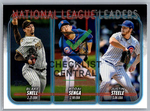 2024 Topps Kodai Senga, Blake Snell, & Justin Steele #212 - League Leaders