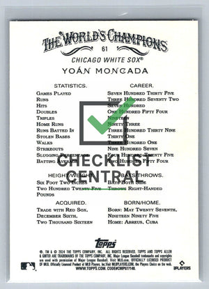 2024 Topps Allen & Ginter Yoan Moncada #61