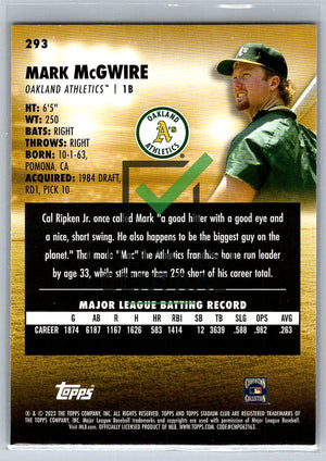 2023 Topps Stadium Club Mark McGwire #293