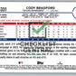 2024 Topps Update Yellow Cody Bradford #US331