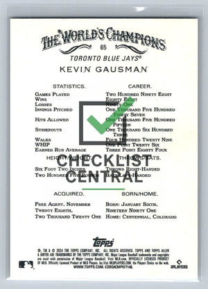 2024 Topps Allen & Ginter Kevin Gausman #65