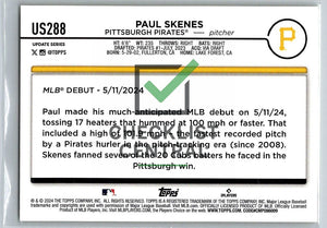 2024 Topps Update Yellow Paul Skenes #US288