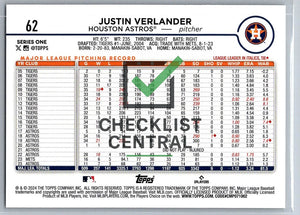 2024 Topps Gold Foil Justin Verlander #62