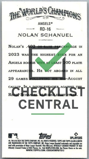 2024 Topps Allen & Ginter Mini Rookie Design Variations Nolan Schanuel #RD-16
