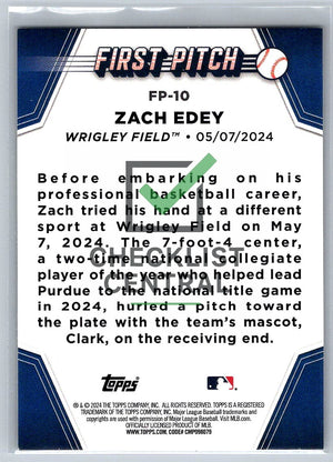 2024 Topps First Pitch Zach Edey #FP-10