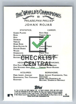 2024 Topps Allen & Ginter Johan Rojas #69