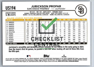 2024 Topps Update Jurickson Profar #US194