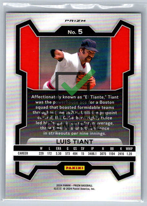 2024 Panini Prizm Prizms Silver Luis Tiant #5
