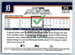 2025 Topps Casey Mize #315