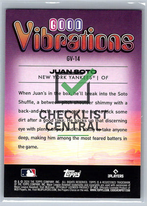 2024 Topps  Big League Good Vibrations Juan Soto #GV-14