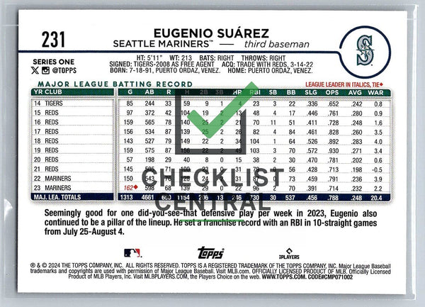 2024 Topps Gold Foil Eugenio Suárez #231