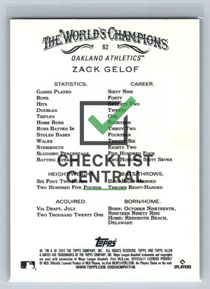 2024 Topps Allen & Ginter Zack Gelof #82 RC