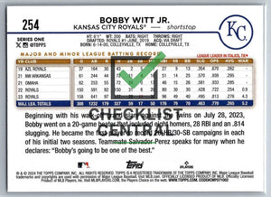 2024 Topps Bobby Witt Jr. #254