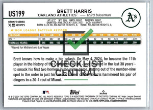 2024 Topps Update Brett Harris #US199 RC