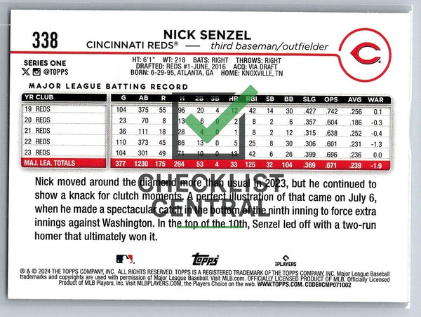 2024 Topps Gold Foil Nick Senzel #338