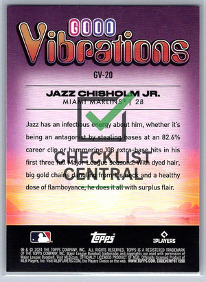 2024 Topps  Big League Good Vibrations Jazz Chisholm Jr. #GV-20