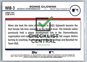 2024 Topps Women in Baseball Ronnie Gajownik #WIB3