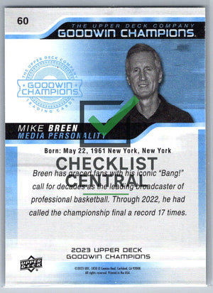 2023 Upper Deck Goodwin Champions Mike Breen #60