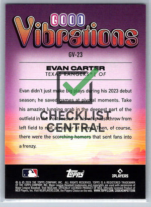 2024 Topps  Big League Good Vibrations Evan Carter #GV-23