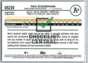 2024 Topps Update Max Schuemann #US220 RC