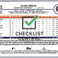 2024 Topps Update Alex Speas #US222 RC