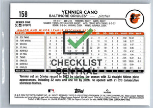 2024 Topps Yennier Cano #158