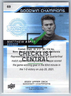 2023 Upper Deck Goodwin Champions Matthew Hoppe #69