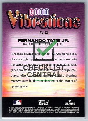 2024 Topps  Big League Good Vibrations Fernando Tatis Jr. #GV-33