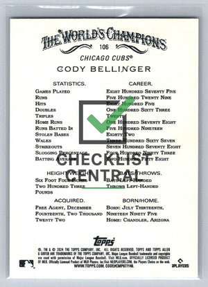 2024 Topps Allen & Ginter Cody Bellinger #106