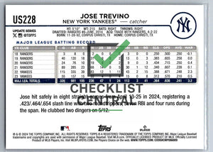 2024 Topps Update Jose Trevino #US228