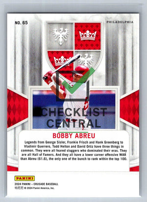 2024 Panini Crusade Red Bobby Abreu #65 - 170/299