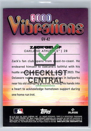 2024 Topps  Big League Good Vibrations Zack Gelof #GV-42
