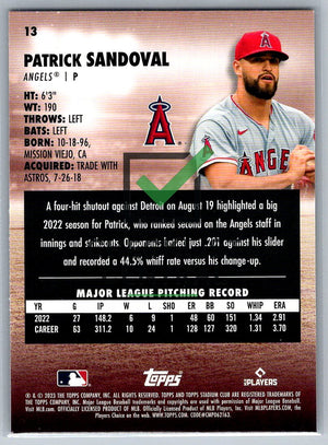 2023 Topps Stadium Club Patrick Sandoval #13
