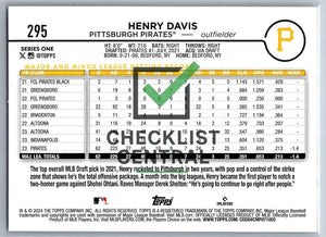 2024 Topps Henry Davis #295 RC