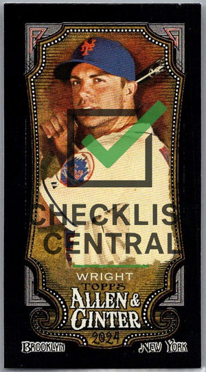 2024 Topps Allen & Ginter Mini Black Border David Wright #148