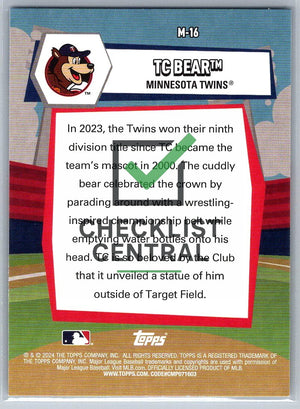 2024 Topps Big League Mascots TC Bear #M-16