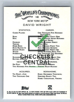 2024 Topps Allen & Ginter David Wright #148