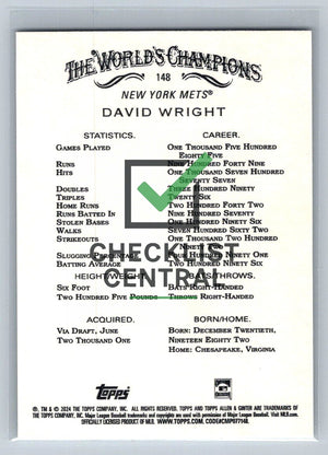 2024 Topps Allen & Ginter David Wright #148