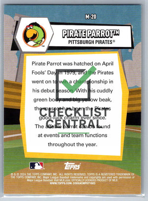 2024 Topps Big League Mascots Pirate Parrot #M-20