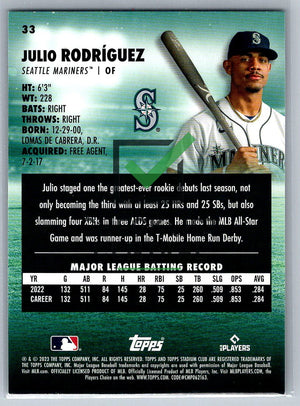 2023 Topps Stadium Club Julio Rodriguez #33